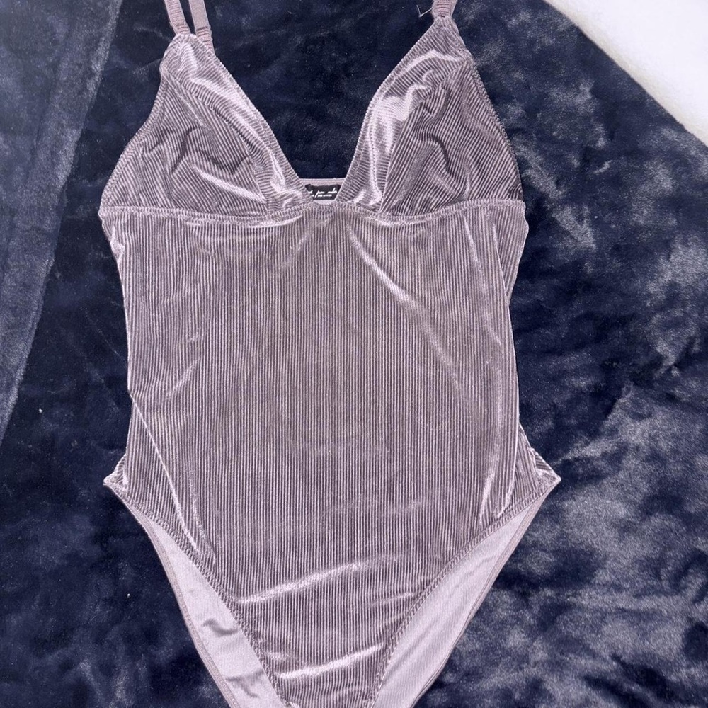 Urban Outfitters Velvet Bodysuit in Soft Purple